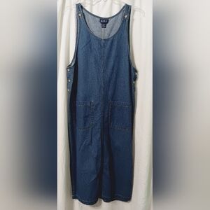 Vintage Blue J. 100% Cotton Cottage Denim Pocket Dress